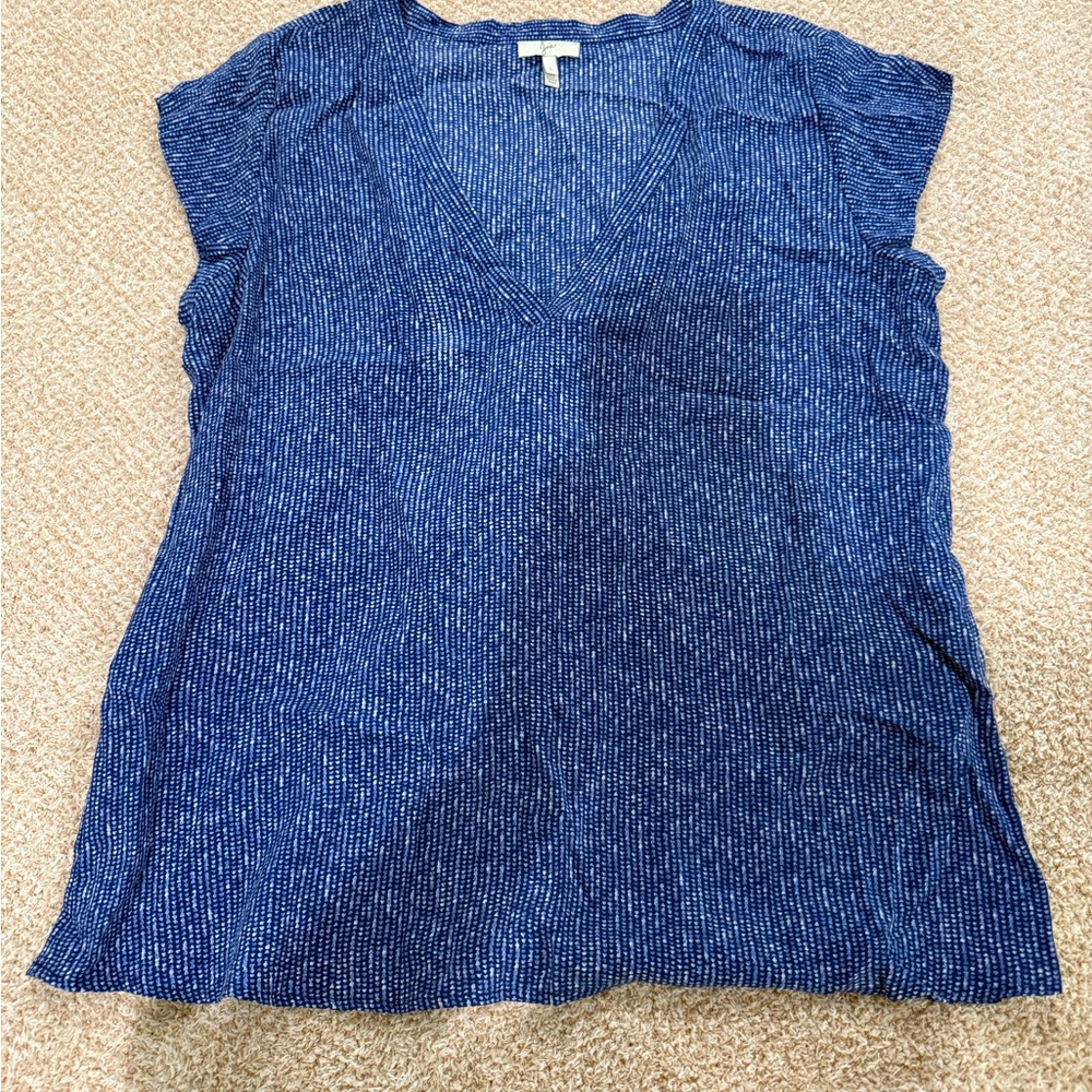Joie Navy V-Neck Blouse